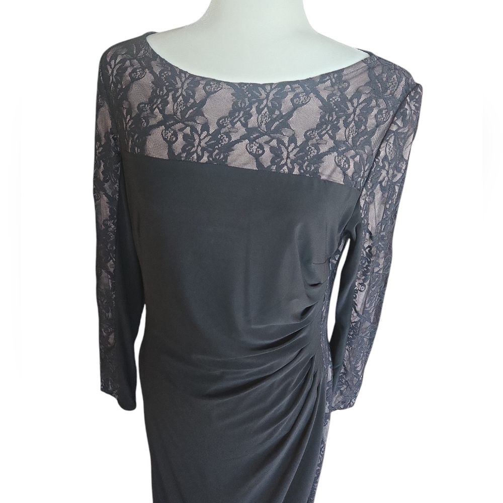 Ralph Laren Chaps Black Evening Dress - Picture 2 of 8